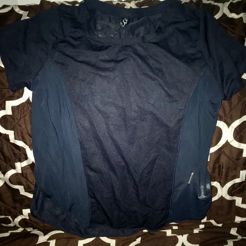 Deep-dark blue side open blouse.